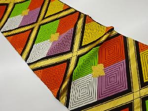 リサイクル 入子菱に花模様織出し袋帯